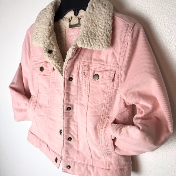 pink corduroy sherpa jacket